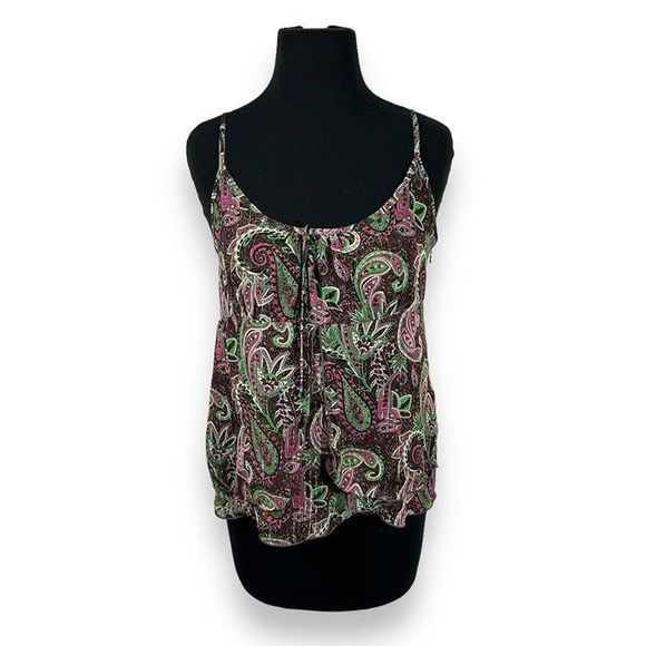 Vintage Y2k Paisley‎ Tiered Blouse Womens Medium - Picture 1 of 8